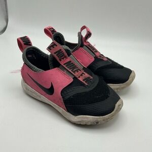 Toddler Girls 7c Nike Flex Runner Slip On Pink Black AT4665-603